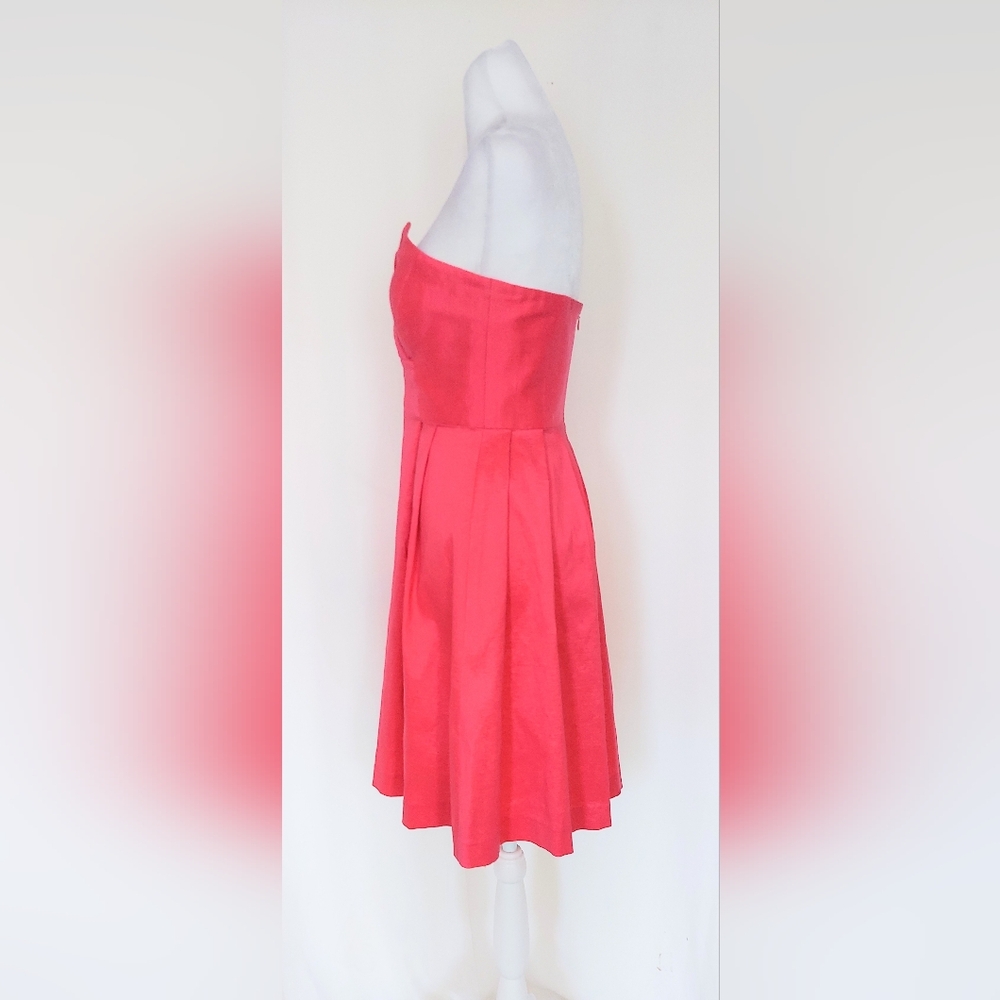 Calvin Klein Strapless Pleated Front Cocktail Formal Dress Pink Size 2 - Picture 6 of 8